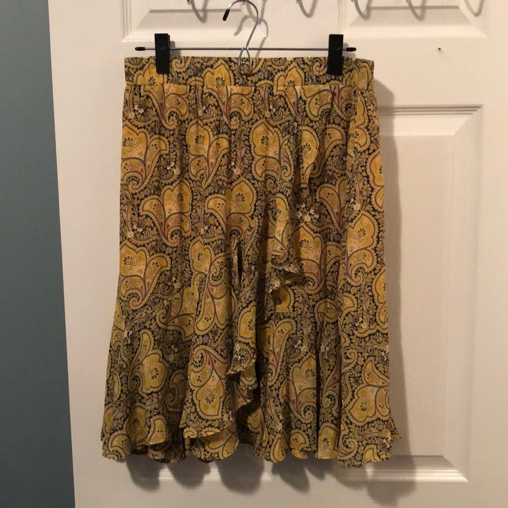 Loft paisley midi skirt